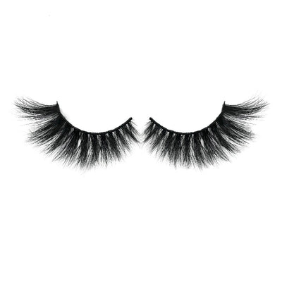Two 3D Mink Lashes (mk61) on vertical form on a white background.