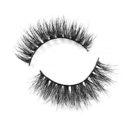 On a white background, a beautiful two black eye lashes called Blessing 3D Mink Lashes in a round shape. 15mm length.